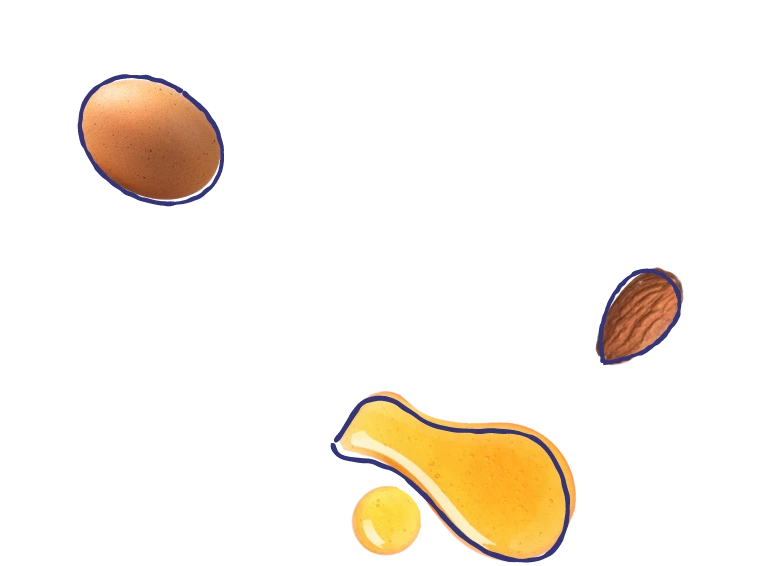 Floating Ingredients (Egg, Honey, Almond)