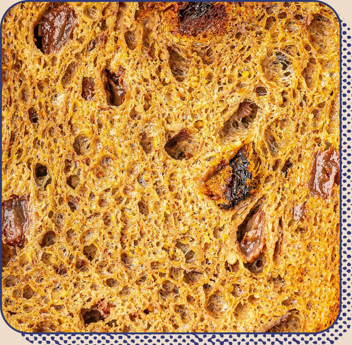 Closeup Image of Base Culture Cinnamon Raisin Bread