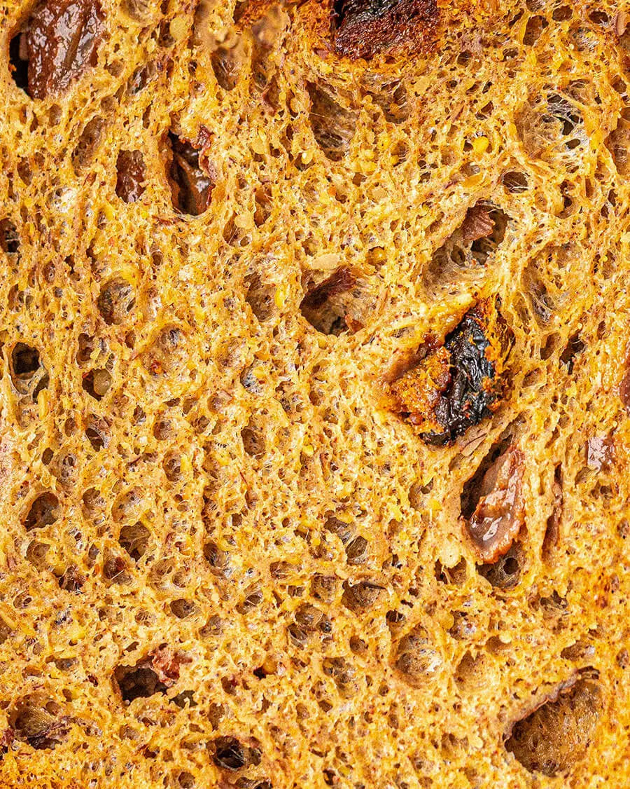 Closeup Image of Base Culture Cinnamon Raisin Bread