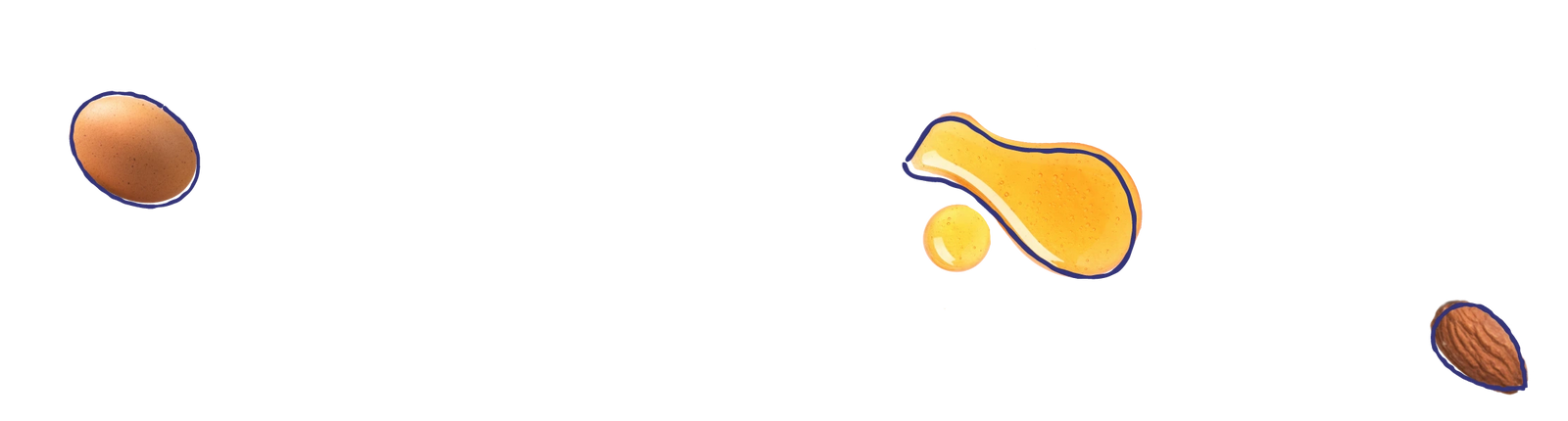 Floating Ingredients (Honey, Almond, and Eggs)